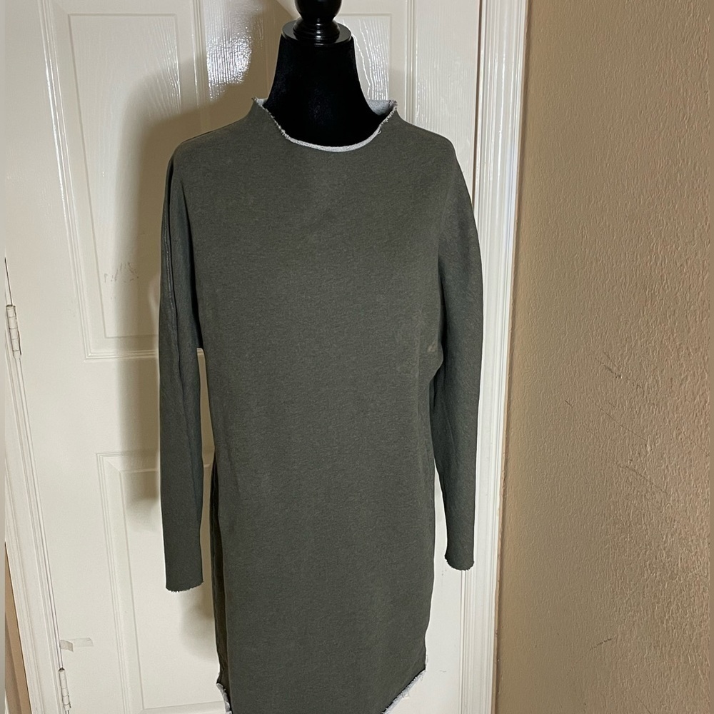 Frank And Eileen Effie L/S Funnel Neck Capelet in Forest Green Large